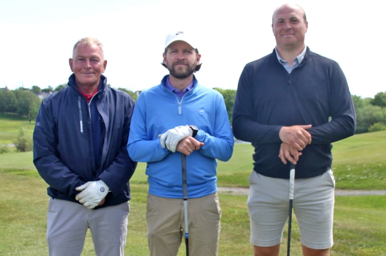 The top three in the men's competition: (left to right) third-placed Peter Glover, overall winner Daryl Callister and runner-up Jamie Arneil