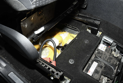 Drugs found in a concealed compartment inside a vehicle
