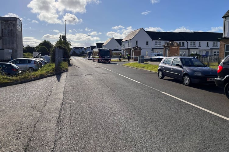 Close Drean has been sealed off and designated a crime scene, with a cordon in place while enquiries continue