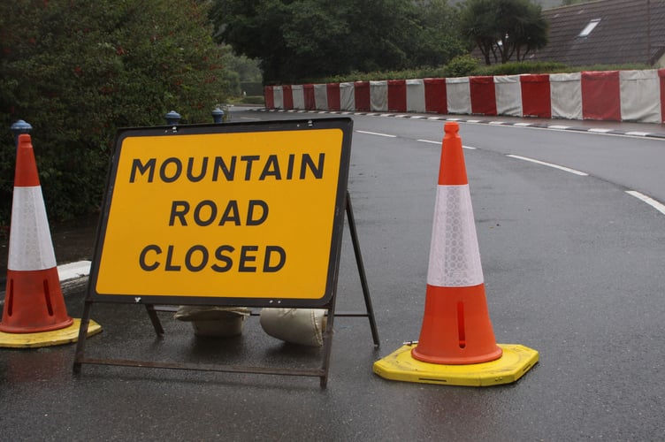 Mountain Road is currently shut following a road traffic collision