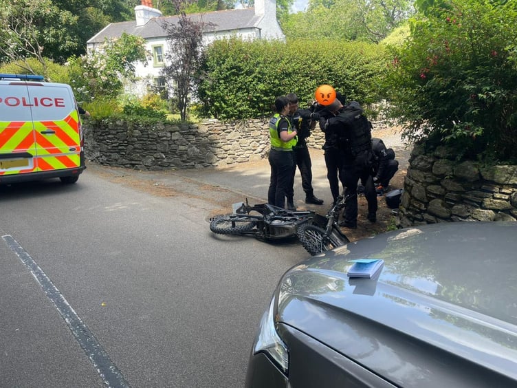 The Isle of Man Roads Policing Unit shared this photograph of the male being arrested