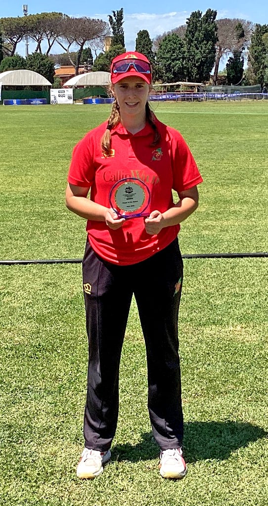 Lucy Barnett was named player of the match during the Isle of Man's win against Sweden last week