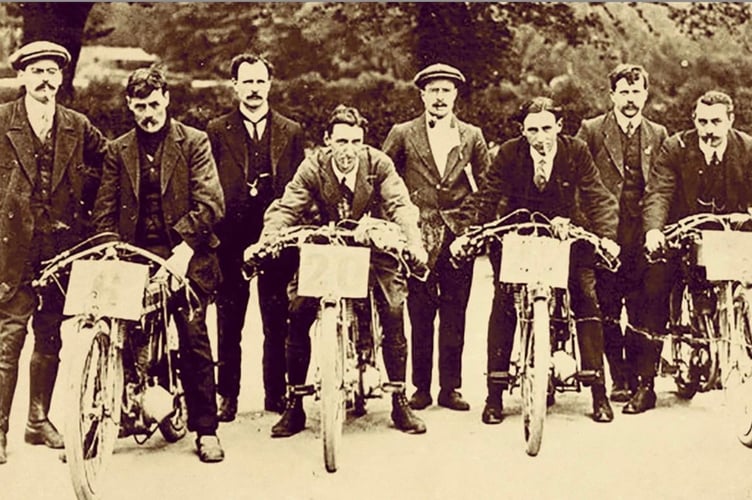 The AJS team at the TT in 1914