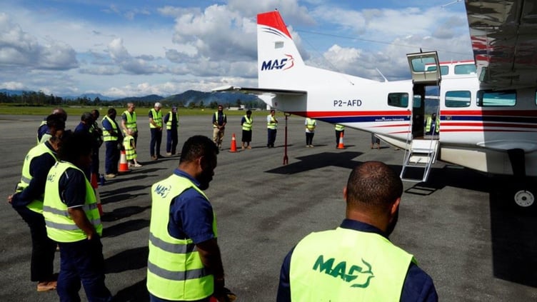 Aircraft P-AFD lands in Papua New Guinea