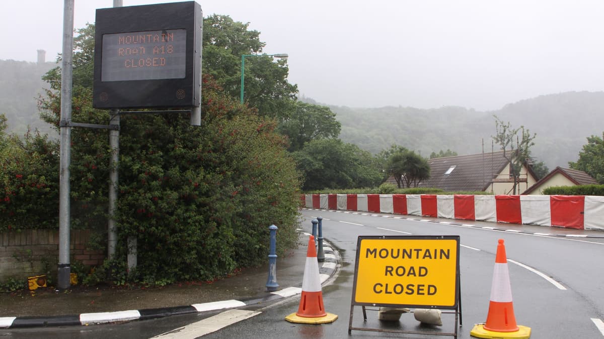 Section of Mountain Road closed following crash