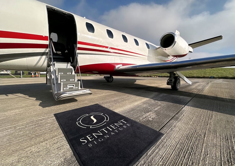 A Cessna Citation Excel private jet operating a Sentient Signature flight