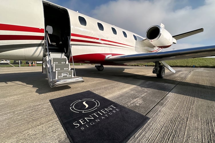 A Cessna Citation Excel private jet operating a Sentient Signature flight