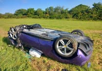 'Full emergency call out' after smashed Ferrari ends up on its roof in a field