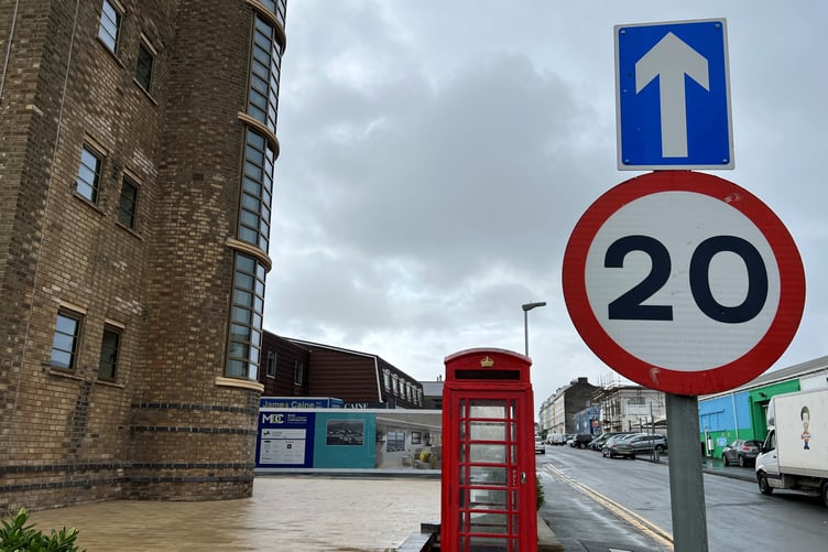 A new 20mph sign installed on Demesne Road, Douglas
