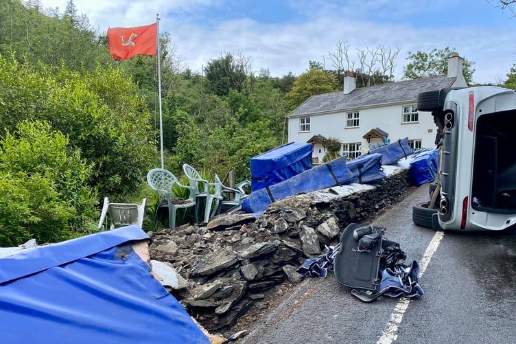 Scene of collision at Sarah's Cottage