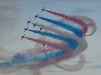 Watch highlights of Red Arrows' stunning display during Isle of Man TT