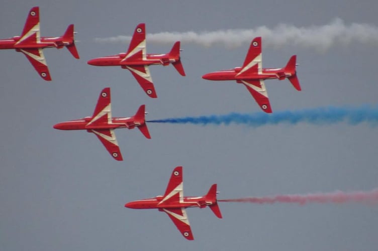 The Red Arrows flying in formation during the display (picture by Charlotte Moran)