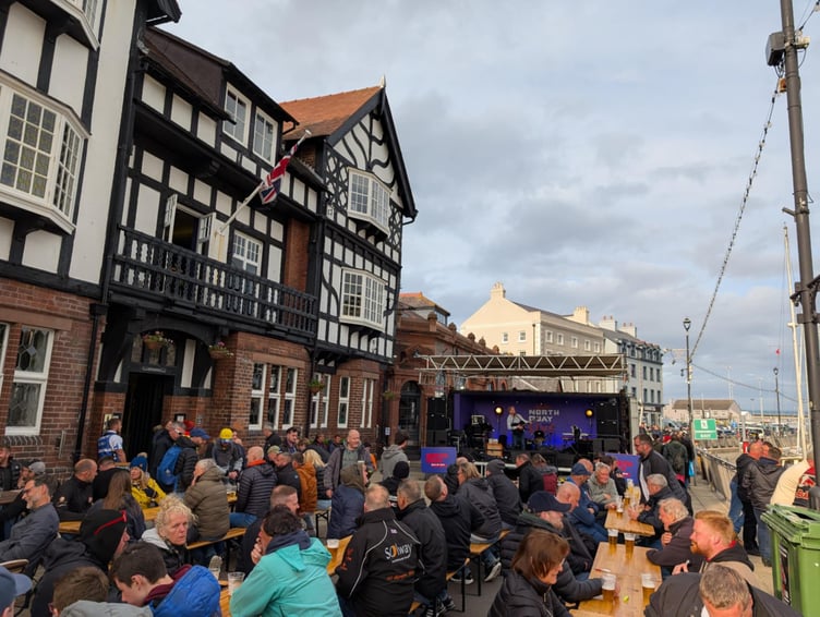 The North Quay Live stage was set up outside the British pub on Douglas' North Quay