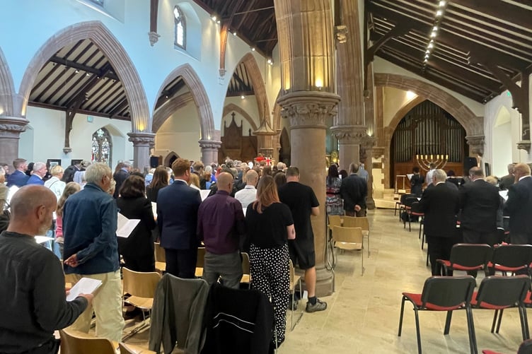 Hundreds attend the celebration of Chris's life  at St German's Cathedral in Peel