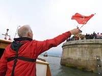 Pictures as island-built lifeboat returns to Dunkirk