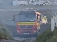 Video shows fire crews tackling blaze near visitor centre