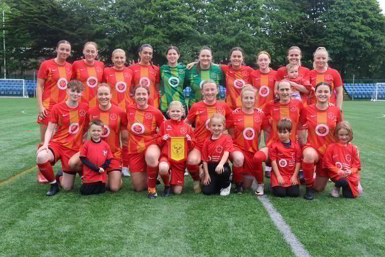 The Isle of Man women's team that beat Kendal Town 8-0 at the Bowl on Saturday (Photo: Paul Hatton)