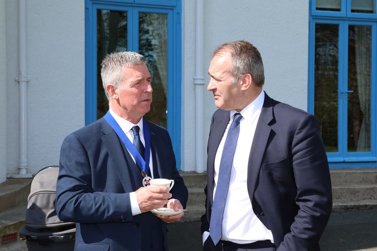 Mr Teare has a chat with Chief Minister Alfred Cannan