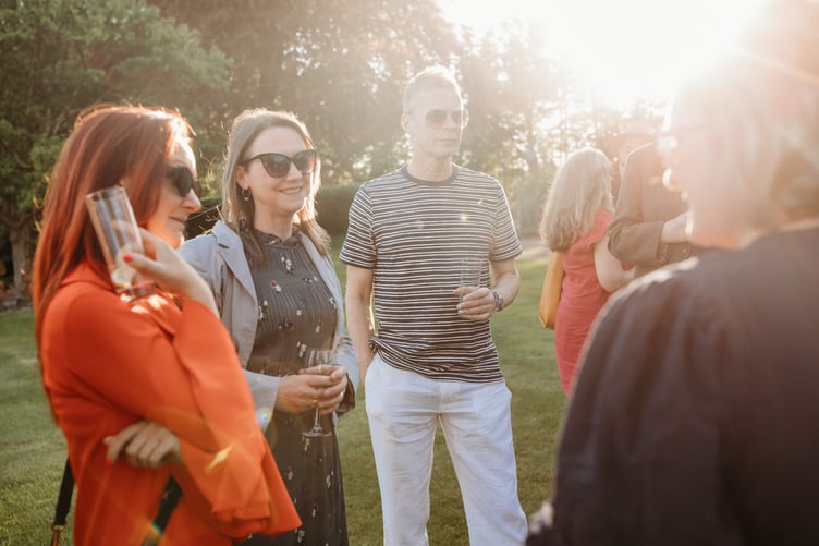 Members of the Arts Council past and present enjoyed a drink and a chat in the Government House gardens