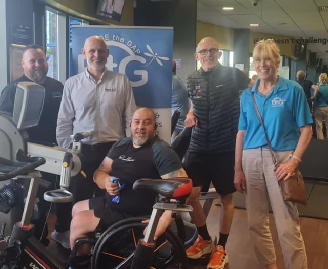 Disabled veteran finishes 'painful' 85-mile gym challenge for charity