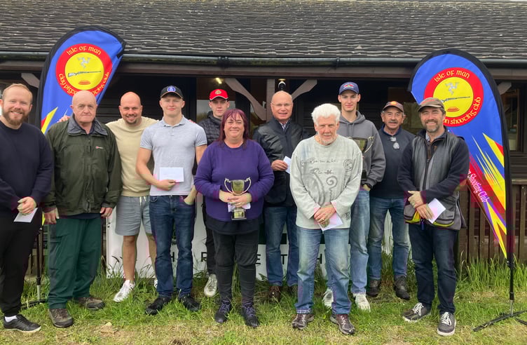 The prizewinners in the CM Partners English Skeet GP at Isle of Man Clay Pigeon Shooting Club last weekend