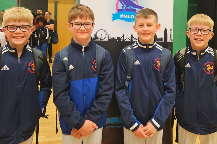 (Left to right) Dehan Krugar, George Graham, Aidan Hampton and Jacques Kruger all competed in the under-12 boys competition at the Men’s London Open in Ilford last weekend