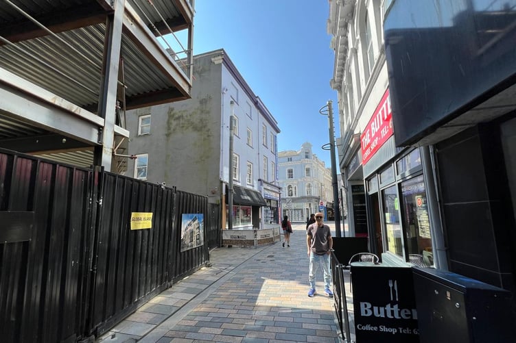 Giovanni Ferrara outside the Buttery Cafe and opposite the Duke Street building site