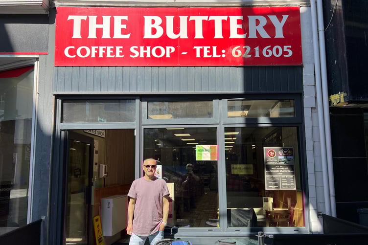 Giovanni Ferrara outside the Buttery Cafe