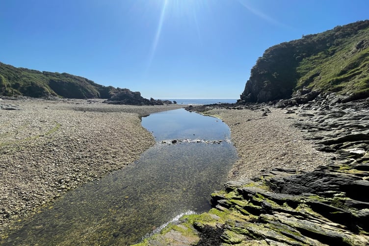 The river running to the sea at Santon Gorge