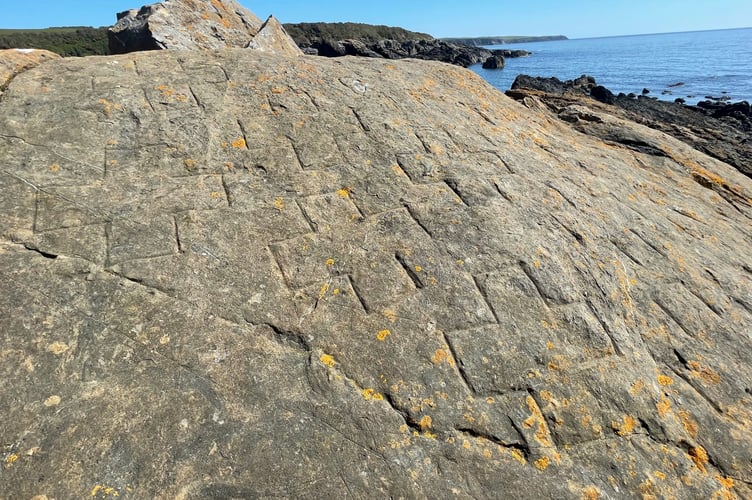 The 13 crosses carved into the rocks at Santon Gorge
