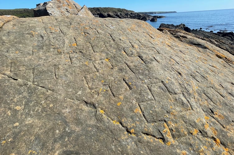 The 13 crosses carved into the rocks at Santon Gorge