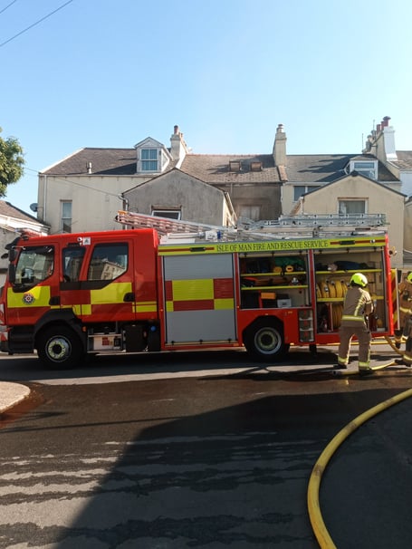 The structure fire in Cambridge Terrace, Douglas