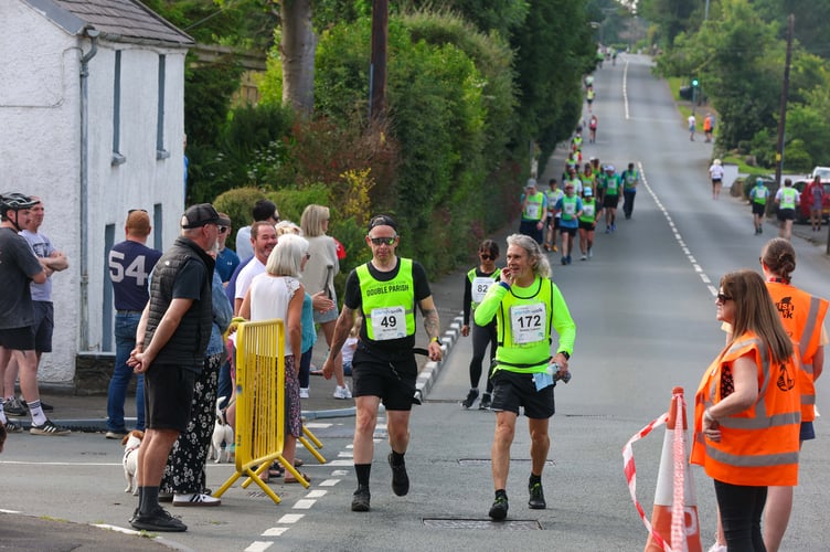 Martin Hall in Marown with five-time Parish Walk winner Robbie Callister