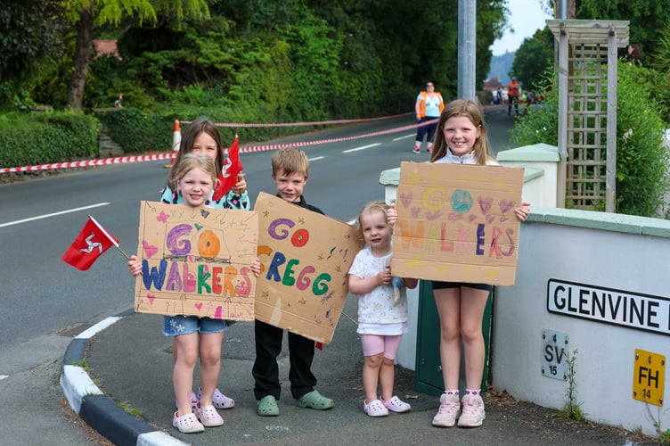 Supporters of all ages were out to encourage the competitors, with these children very vocal in Marown
