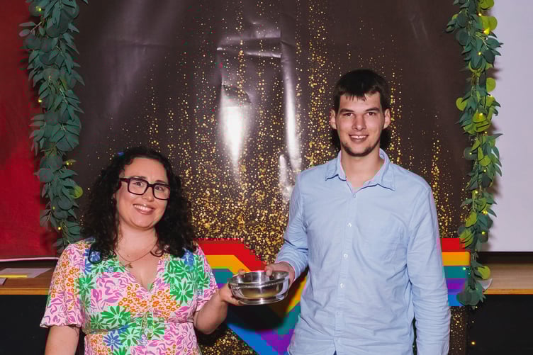 Thomas Dallimore, who received the coveted Student of the Year – the ‘Lauren Headley’ Award with Ella from Isle of Man Advertising