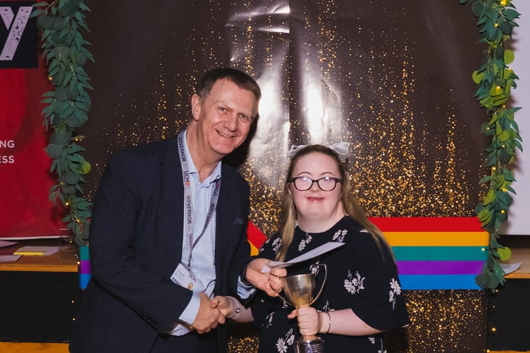 Georgia Pearson was recognised for outstanding effort, pictured with UCM Governor Geoff Moorcroft