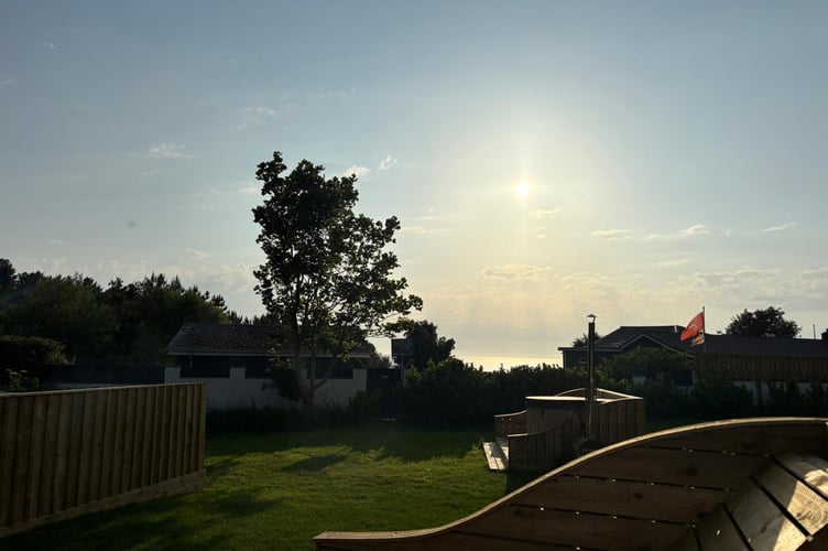View from the hot tub overlooking the sea