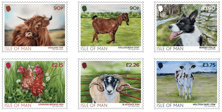 The range of stamps created by local artist Yolande Alberts