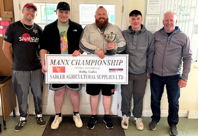 Prizewinners in the 2025 Down the Line Manx Championship at Ayre Clay Target Club last weekend