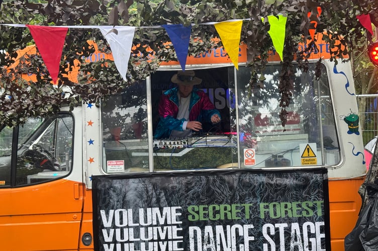 Cal Davies, a big part of Full Moon, entertained crowds in the Volume Tent