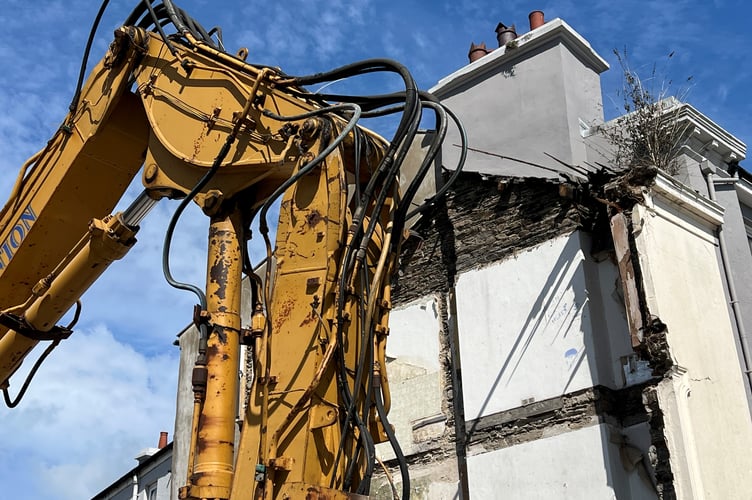 Demolition of unsafe buildings on Bridge Road, Douglas
