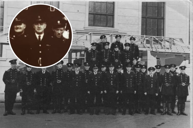 Station Officer Kenna (inset) is fifth in from the right on front row