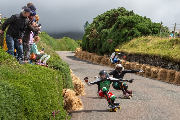 Many spectators watched on as riders came hurtling down Tholt-y-Will over the weekend