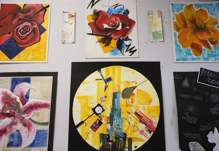 GCSE Art student Joseph Barkers work display