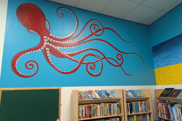 One section of the mural painted by Kate