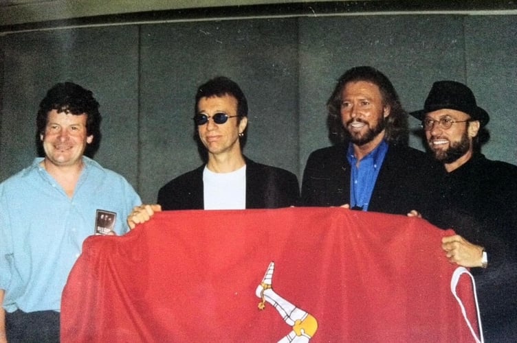 Former MHK David Cretney with the BeeGees in 1998