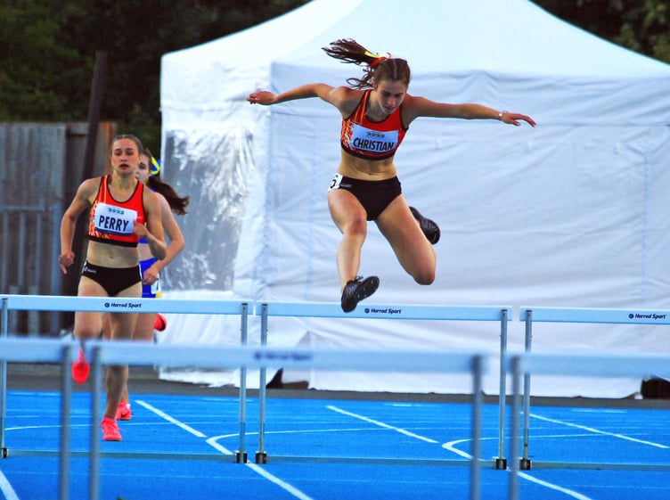Aimee Christian will go into next week's Orkney Island Games in fine form having broken then long-standing Isle of Man junior women's 400m hurdles record recently (Photo: Dave Norton)