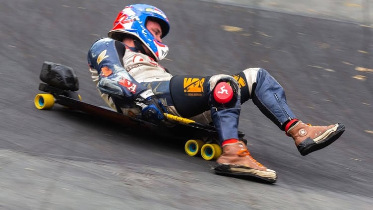 Kirk Michael’s Juan Callister said he'll be back on a skateboard after making his debut at the World Downhill Championships last weekend