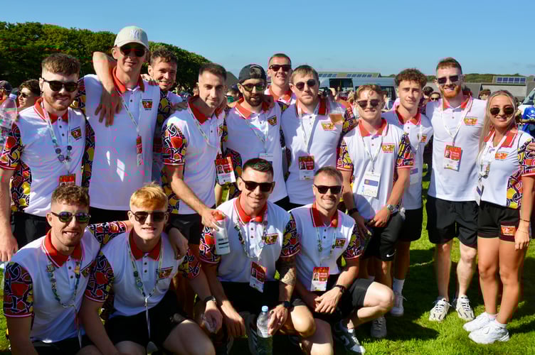 Members of Team Isle of Man at the Orkney Island Games opening ceremony