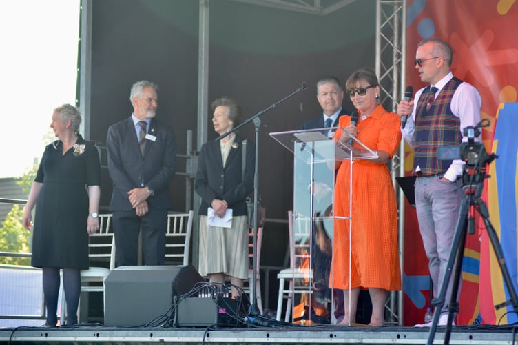 The opening ceremony was hosted by Lorraine Kelly and Stuart Bain (right) with the Games officially declared open by HRH Princess Anne